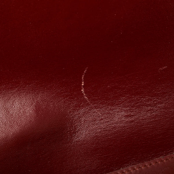 カルティエ マストライン 斜め掛け ショルダーバッグ ボルドー ワインレッド レザー レディース CARTIER 【中古】