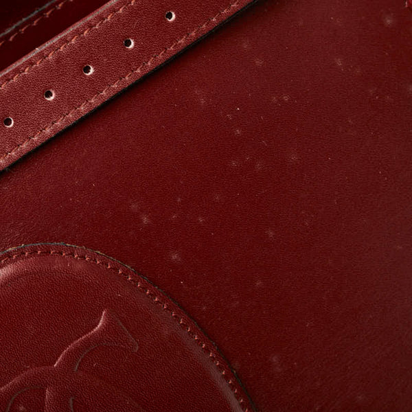 カルティエ マストライン 斜め掛け ショルダーバッグ ボルドー ワインレッド レザー レディース CARTIER 【中古】