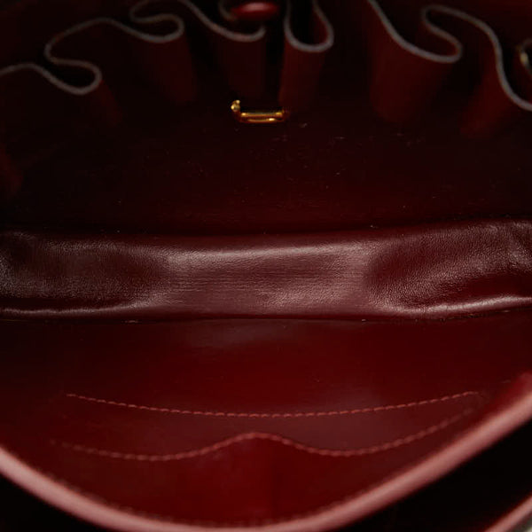 カルティエ マストライン 斜め掛け ショルダーバッグ ボルドー ワインレッド レザー レディース CARTIER 【中古】