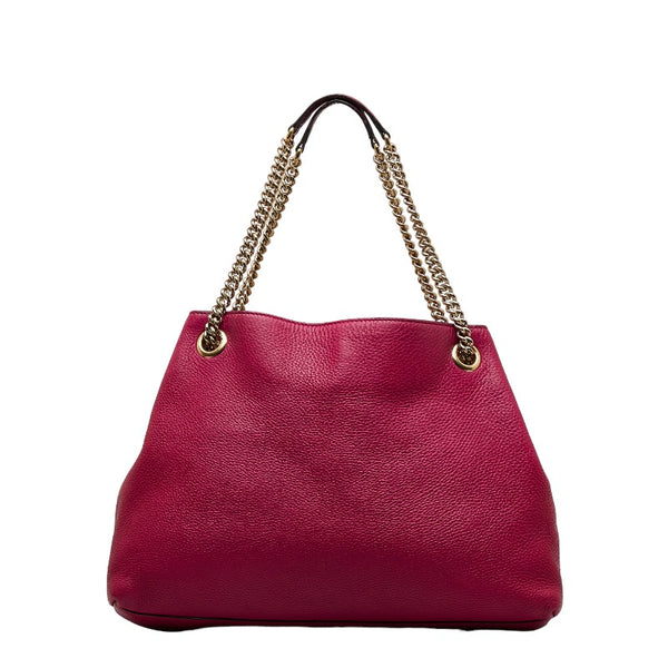 グッチ インターロッキングG ソーホー タッセルフリンジ チェーン ショルダーバッグ 308982 ピンク レザー レディース GUCCI 【中古】