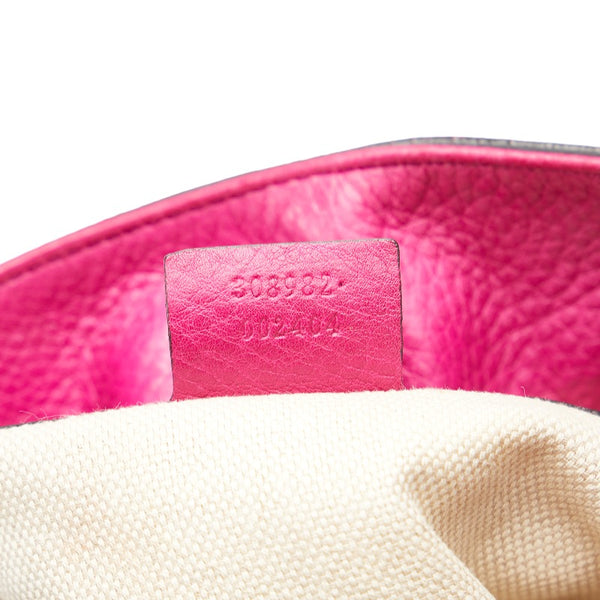 グッチ インターロッキングG ソーホー タッセルフリンジ チェーン ショルダーバッグ 308982 ピンク レザー レディース GUCCI 【中古】