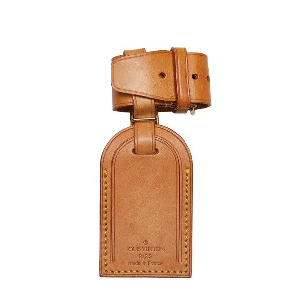 ルイ ヴィトン ネームタグ ポワニエ 2個セット ブラウン レザー レディース LOUIS VUITTON 【中古】