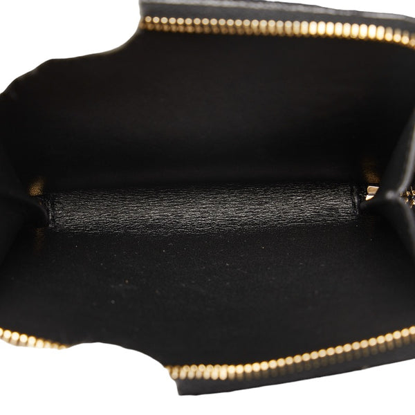 サンローラン YSLロゴ Vステッチ キルティング ゴールド金具 二つ折り財布 GUE403723 ブラック レザー レディース SAINT LAURENT 【中古】