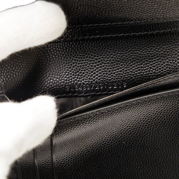 サンローラン YSLロゴ Vステッチ キルティング ゴールド金具 二つ折り財布 GUE403723 ブラック レザー レディース SAINT LAURENT 【中古】