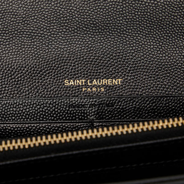 サンローラン カサンドラ マテラッセ 長財布 372264 ブラック キャビアスキン レディース SAINT LAURENT 【中古】