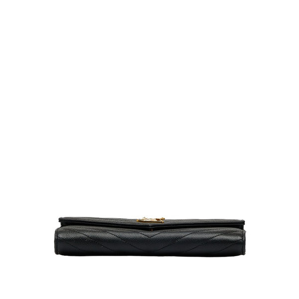 サンローラン カサンドラ マテラッセ 長財布 372264 ブラック キャビアスキン レディース SAINT LAURENT 【中古】