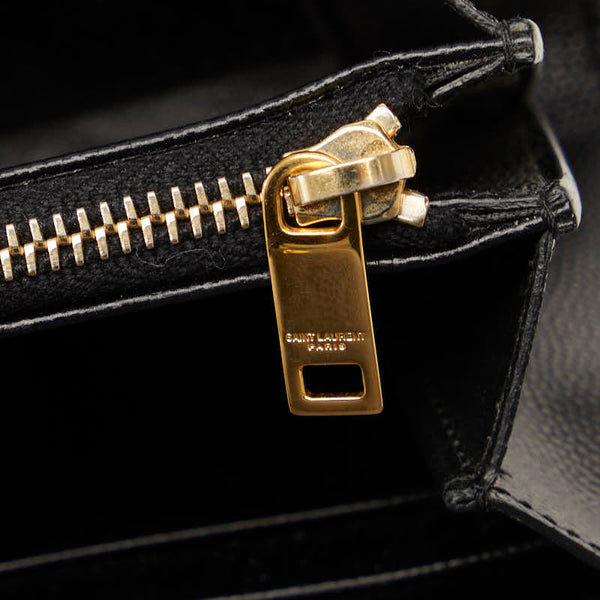 サンローラン カサンドラ マテラッセ 長財布 372264 ブラック キャビアスキン レディース SAINT LAURENT 【中古】