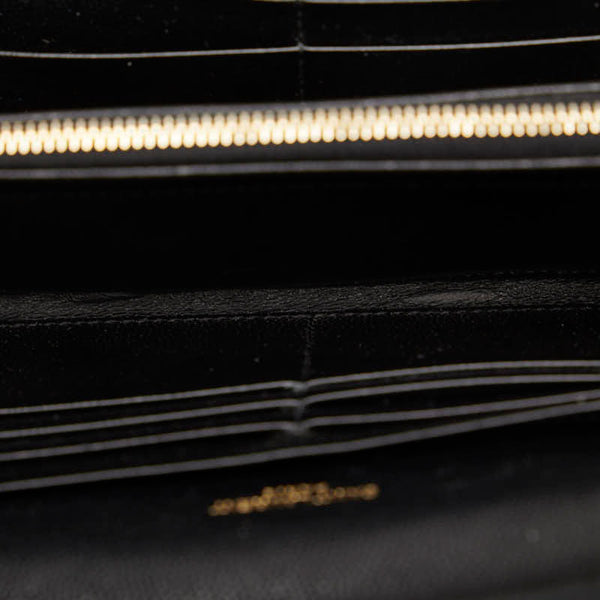 サンローラン カサンドラ マテラッセ 長財布 372264 ブラック キャビアスキン レディース SAINT LAURENT 【中古】