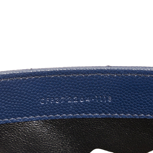 サンローラン カサンドラ マテラッセ 長財布 372264 ネイビー キャビアスキン レディース SAINT LAURENT 【中古】