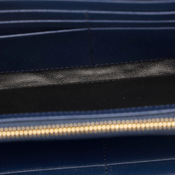 サンローラン カサンドラ マテラッセ 長財布 372264 ネイビー キャビアスキン レディース SAINT LAURENT 【中古】