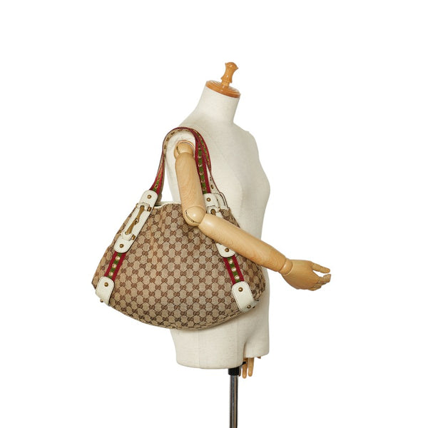 グッチ GGキャンバス トートバッグ 144186 ベージュ マルチカラー キャンバス レザー レディース GUCCI 【中古】