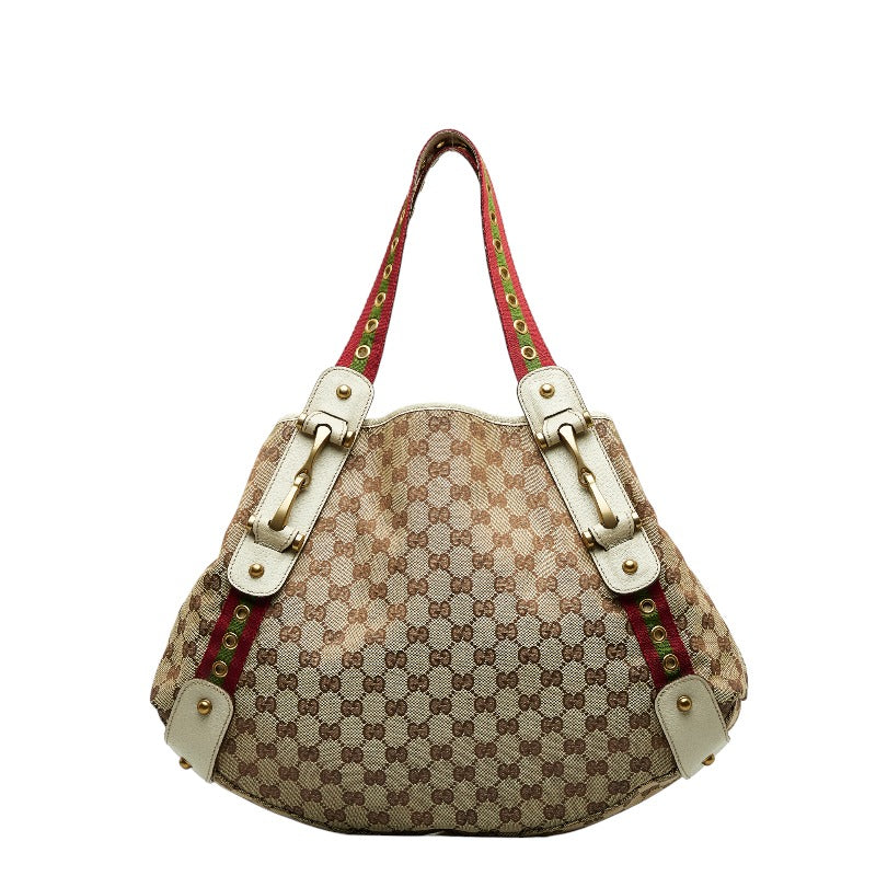 グッチ GGキャンバス トートバッグ 144186 ベージュ マルチカラー キャンバス レザー レディース GUCCI 【中古】