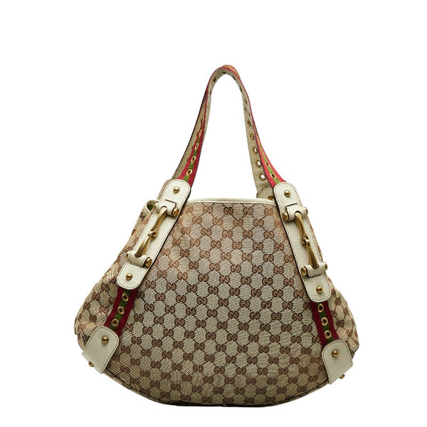 グッチ GGキャンバス トートバッグ 144186 ベージュ マルチカラー キャンバス レザー レディース GUCCI 【中古】