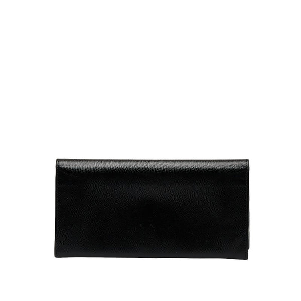 サルヴァトーレフェラガモ ガンチーニ 長財布 ブラック ゴールド レザー レディース Salvatore Ferragamo 【中古】