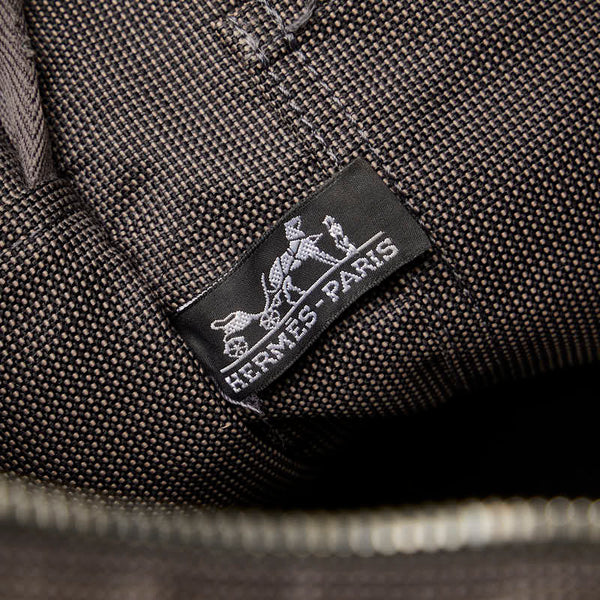 エルメス エールライン アドMM リュックサック バックパック グレー ブラック キャンバス レディース HERMES 【中古】