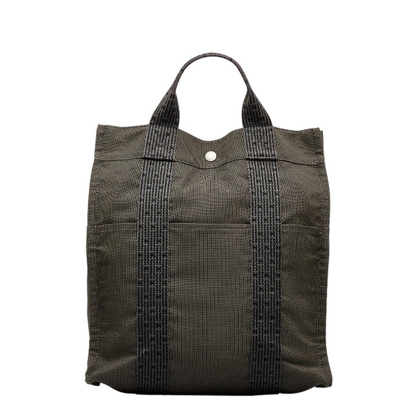 エルメス エールライン アドMM リュックサック バックパック グレー ブラック キャンバス レディース HERMES 【中古】