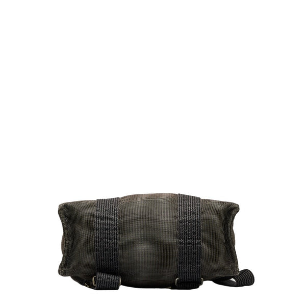 エルメス エールライン アドMM リュックサック バックパック グレー ブラック キャンバス レディース HERMES 【中古】