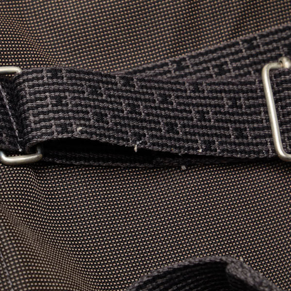 エルメス エールライン アドMM リュックサック バックパック グレー ブラック キャンバス レディース HERMES 【中古】