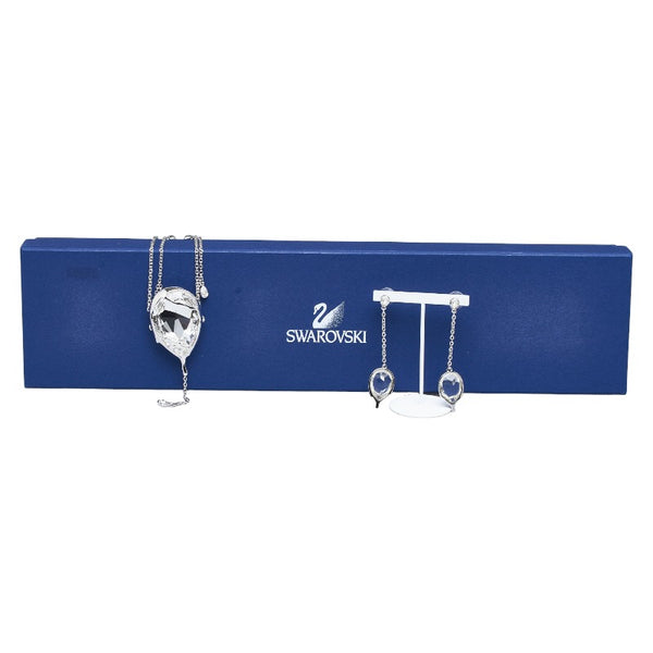 スワロフスキー ネックレス ピアス セット シルバー メタル レディース SWAROVSKI 【中古】