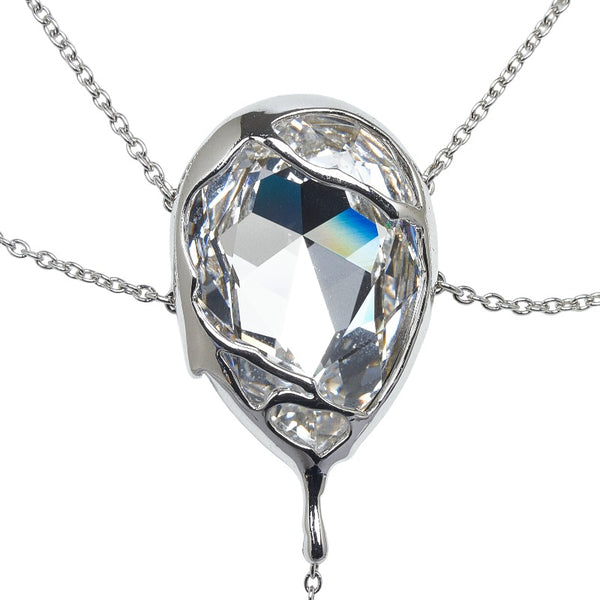 スワロフスキー ネックレス ピアス セット シルバー メタル レディース SWAROVSKI 【中古】