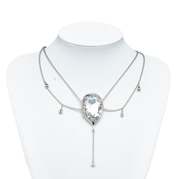 スワロフスキー ネックレス ピアス セット シルバー メタル レディース SWAROVSKI 【中古】