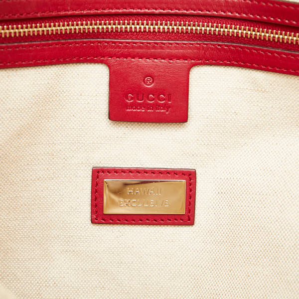 グッチ GGキャンバス ハートビット HAWAII EXCLUSIVE ハンドバッグ ショルダーバッグ２WAY 269957 ベージュ レッド キャンバス レザー レディース GUCCI 【中古】