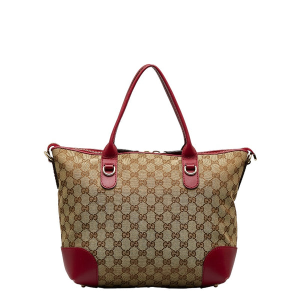 グッチ GGキャンバス ハートビット HAWAII EXCLUSIVE ハンドバッグ ショルダーバッグ２WAY 269957 ベージュ レッド キャンバス レザー レディース GUCCI 【中古】
