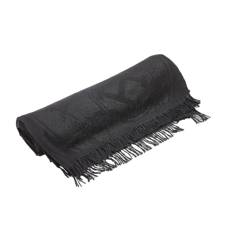 エルメス ニュー リブリス ストール ブラック カシミヤ シルク レディース HERMES 【中古】