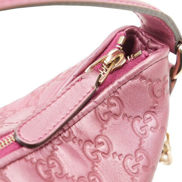 グッチ グッチシマ ハートビット ハンドバッグ ワンショルダーバッグ 269959 ピンク レザー レディース GUCCI 【中古】