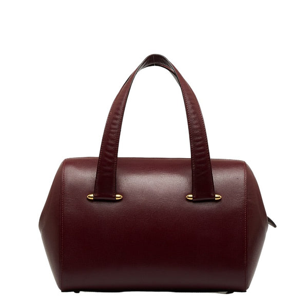 カルティエ マストライン ハンドバッグ ワインレッド レザー レディース CARTIER 【中古】