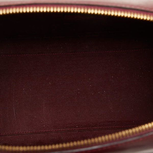 カルティエ マストライン ハンドバッグ ワインレッド レザー レディース CARTIER 【中古】