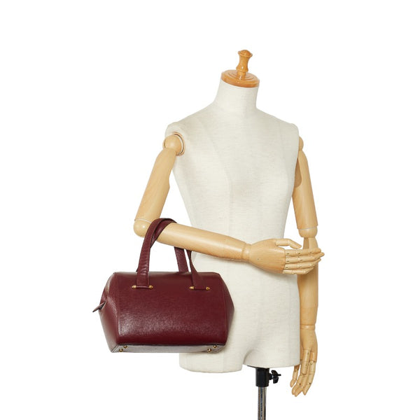 カルティエ マストライン ハンドバッグ ワインレッド レザー レディース CARTIER 【中古】