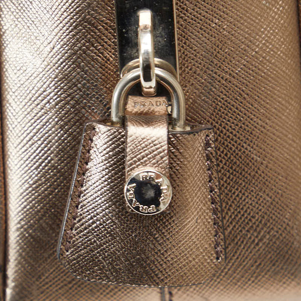 プラダ ハンドバッグ BL0095 シルバー レザー レディース PRADA 【中古】