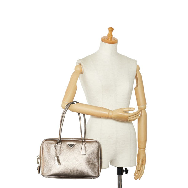 プラダ ハンドバッグ BL0095 シルバー レザー レディース PRADA 【中古】