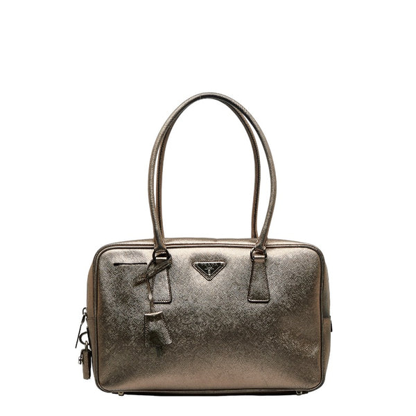 プラダ ハンドバッグ BL0095 シルバー レザー レディース PRADA 【中古】
