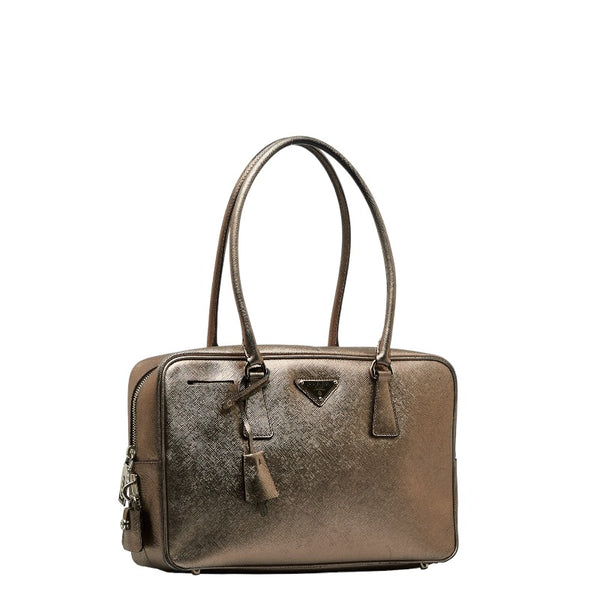 プラダ ハンドバッグ BL0095 シルバー レザー レディース PRADA 【中古】