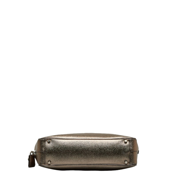 プラダ ハンドバッグ BL0095 シルバー レザー レディース PRADA 【中古】