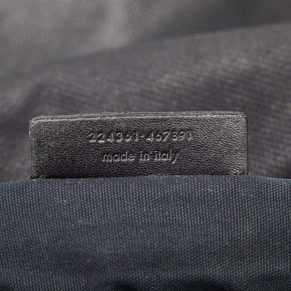 サンローラン 斜め掛け ショルダーバッグ ブラック キャンバス レザー レディース SAINT LAURENT 【中古】