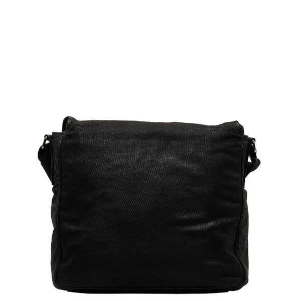 サンローラン 斜め掛け ショルダーバッグ ブラック キャンバス レザー レディース SAINT LAURENT 【中古】