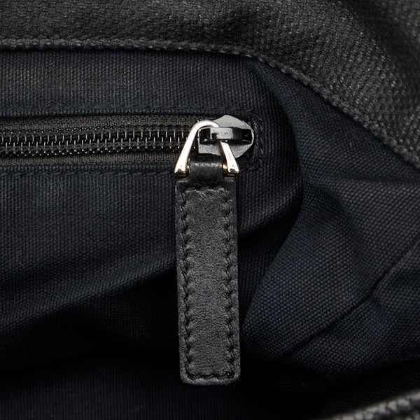 サンローラン 斜め掛け ショルダーバッグ ブラック キャンバス レザー レディース SAINT LAURENT 【中古】