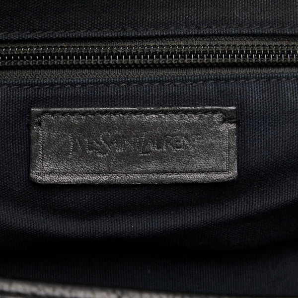 サンローラン 斜め掛け ショルダーバッグ ブラック キャンバス レザー レディース SAINT LAURENT 【中古】