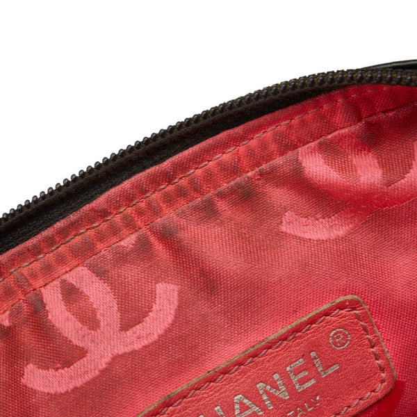 シャネル カンボンライン ココマーク ミディアム ポシェット 斜め掛け ショルダーバッグ ブラック レザー レディース CHANEL 【中古】