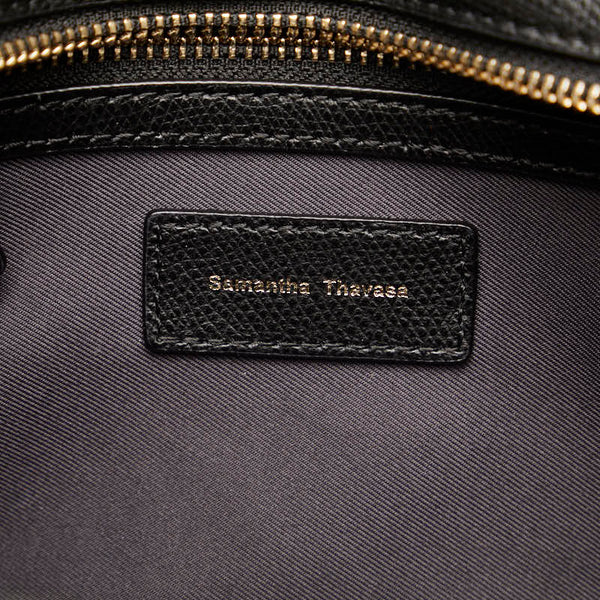 サマンサタバサ モノグラム ハンドバッグ ブラック キャンバス レザー レディース Samantha Thavasa 【中古】