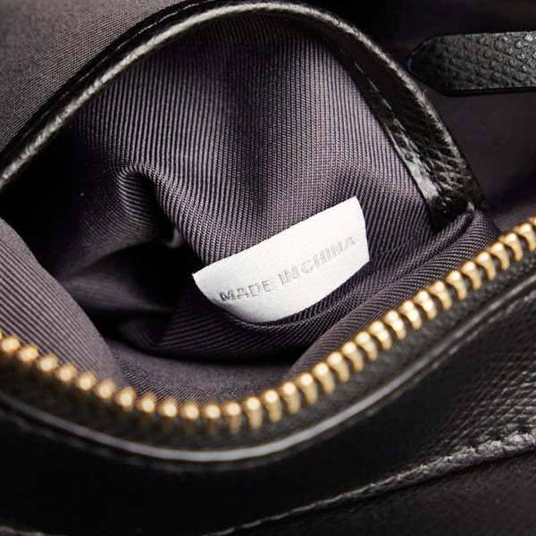 サマンサタバサ モノグラム ハンドバッグ ブラック キャンバス レザー レディース Samantha Thavasa 【中古】