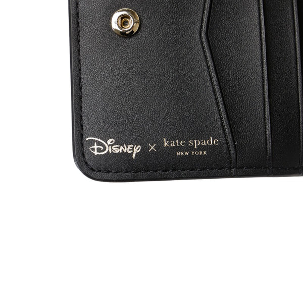 ケイトスペード ディズニーコラボ ミニー 二つ折り財布 K9326 ブラック PVC レディース Kate Spade 【中古】