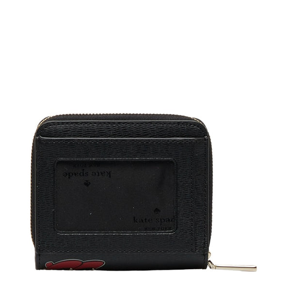 ケイトスペード ディズニーコラボ ミニー 二つ折り財布 K9326 ブラック PVC レディース Kate Spade 【中古】