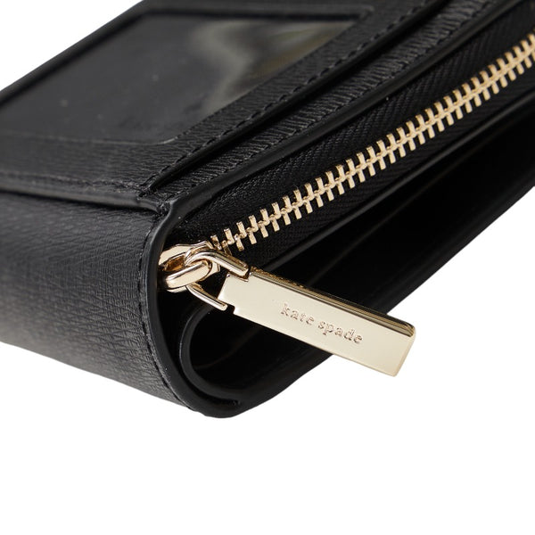 ケイトスペード ディズニーコラボ ミニー 二つ折り財布 K9326 ブラック PVC レディース Kate Spade 【中古】