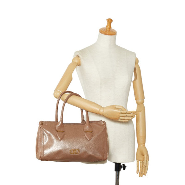 サルヴァトーレフェラガモ ガンチーニ ハンドバッグ パープル レザー レディース Salvatore Ferragamo 【中古】