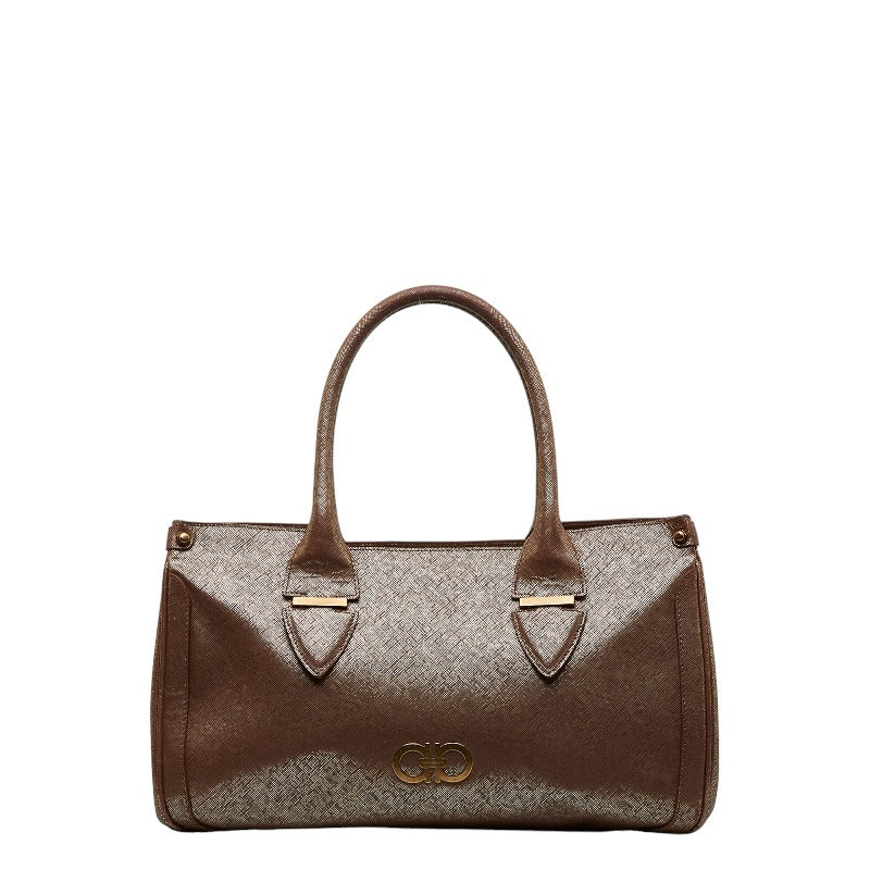 サルヴァトーレフェラガモ ガンチーニ ハンドバッグ パープル レザー レディース Salvatore Ferragamo 【中古】