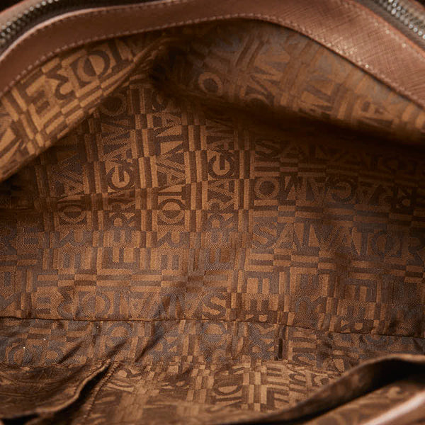 サルヴァトーレフェラガモ ガンチーニ ハンドバッグ パープル レザー レディース Salvatore Ferragamo 【中古】